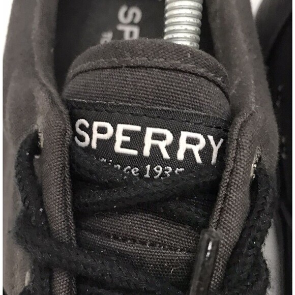 Sperry Top Sider Triple Black Skate Shoes Men's 10.5M Lace Up Low Top Sneakers - Picture 10 of 12